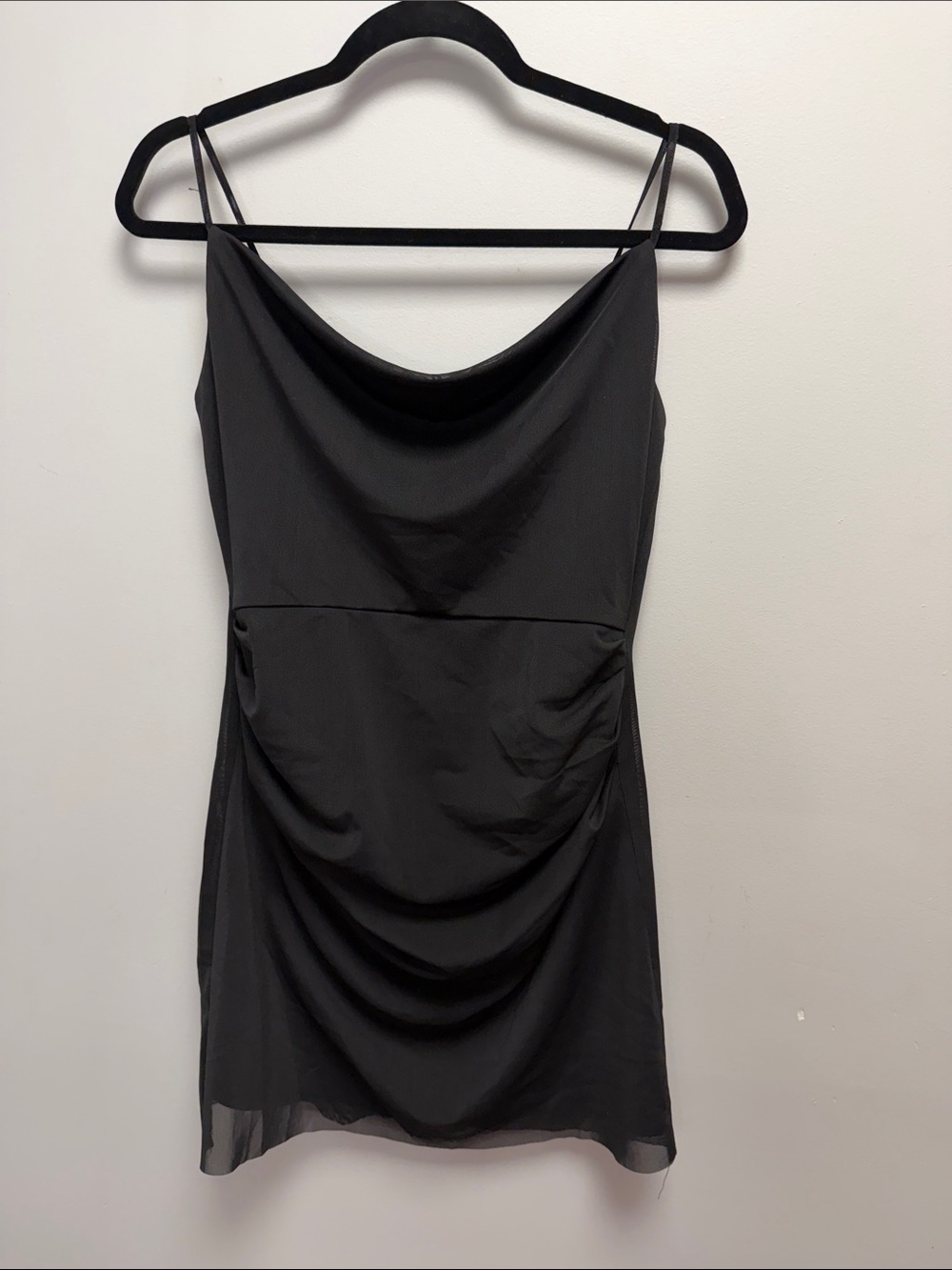 WAYF | Black Cowl Neck Slip Dress